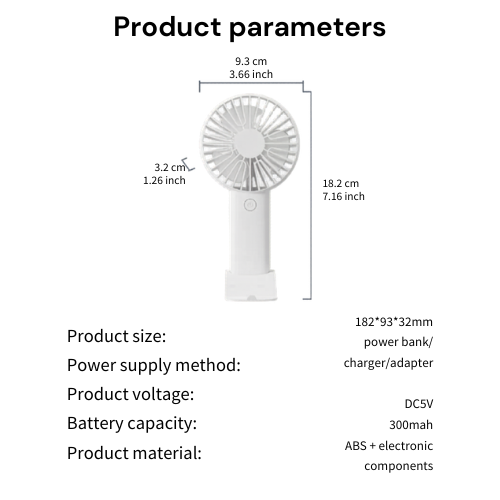 Mini USB Rechargeable Handheld Fan with Phone Stand Base – Portable Skincare Drying Fan