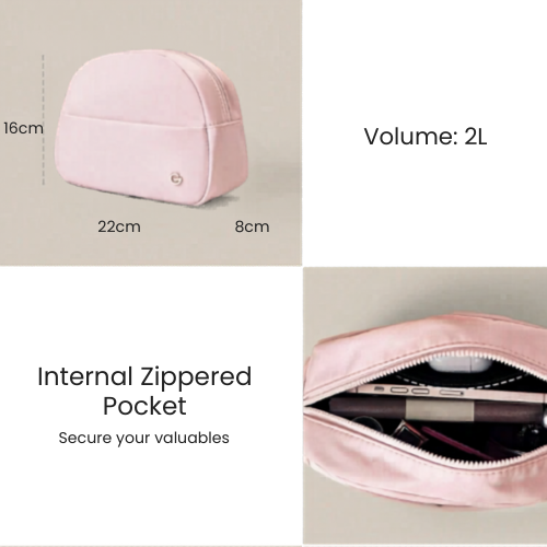2L Skincare Essentials Dual-Pocket Travel Organizer Pouch