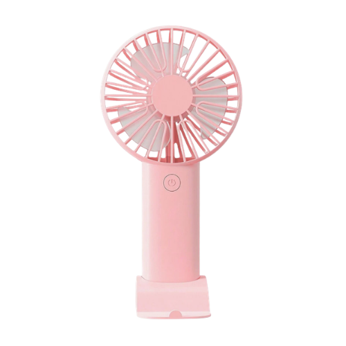 Mini USB Rechargeable Handheld Fan with Phone Stand Base – Portable Skincare Drying Fan